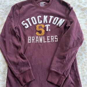 Old Navy Burgundy Waffle Knit Top